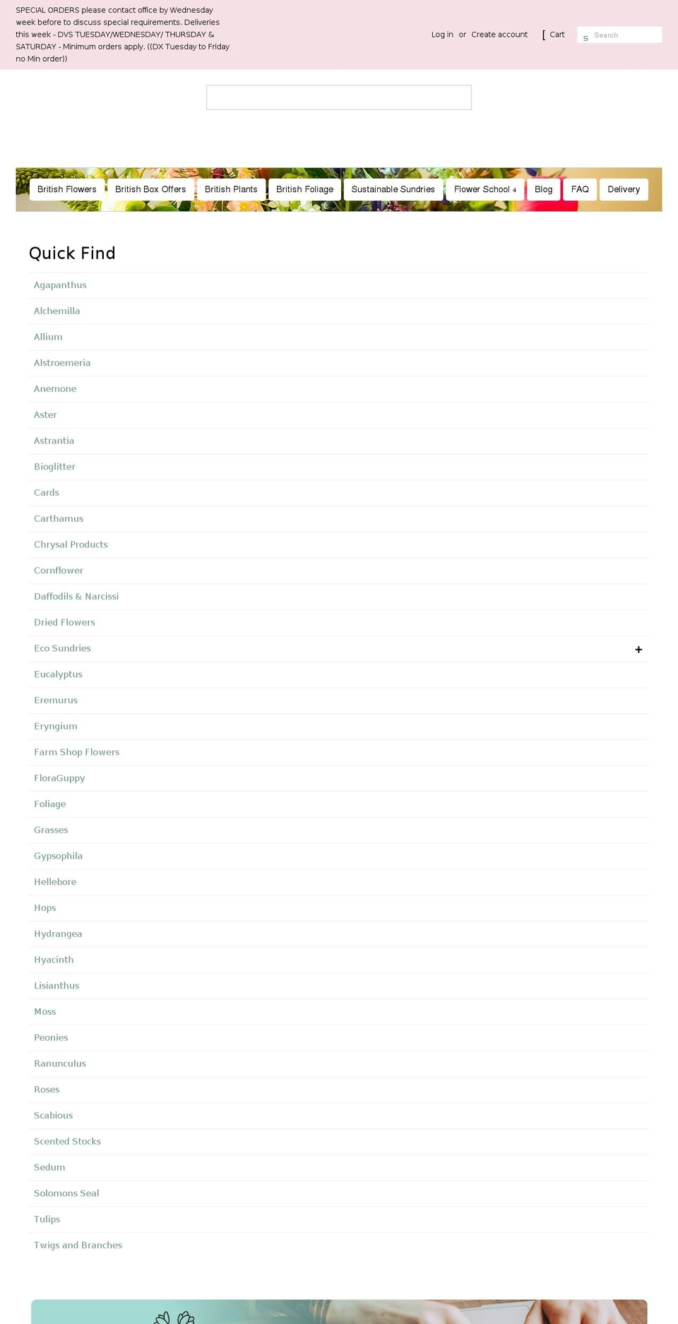 britishflowersdirect.com shopify website screenshot