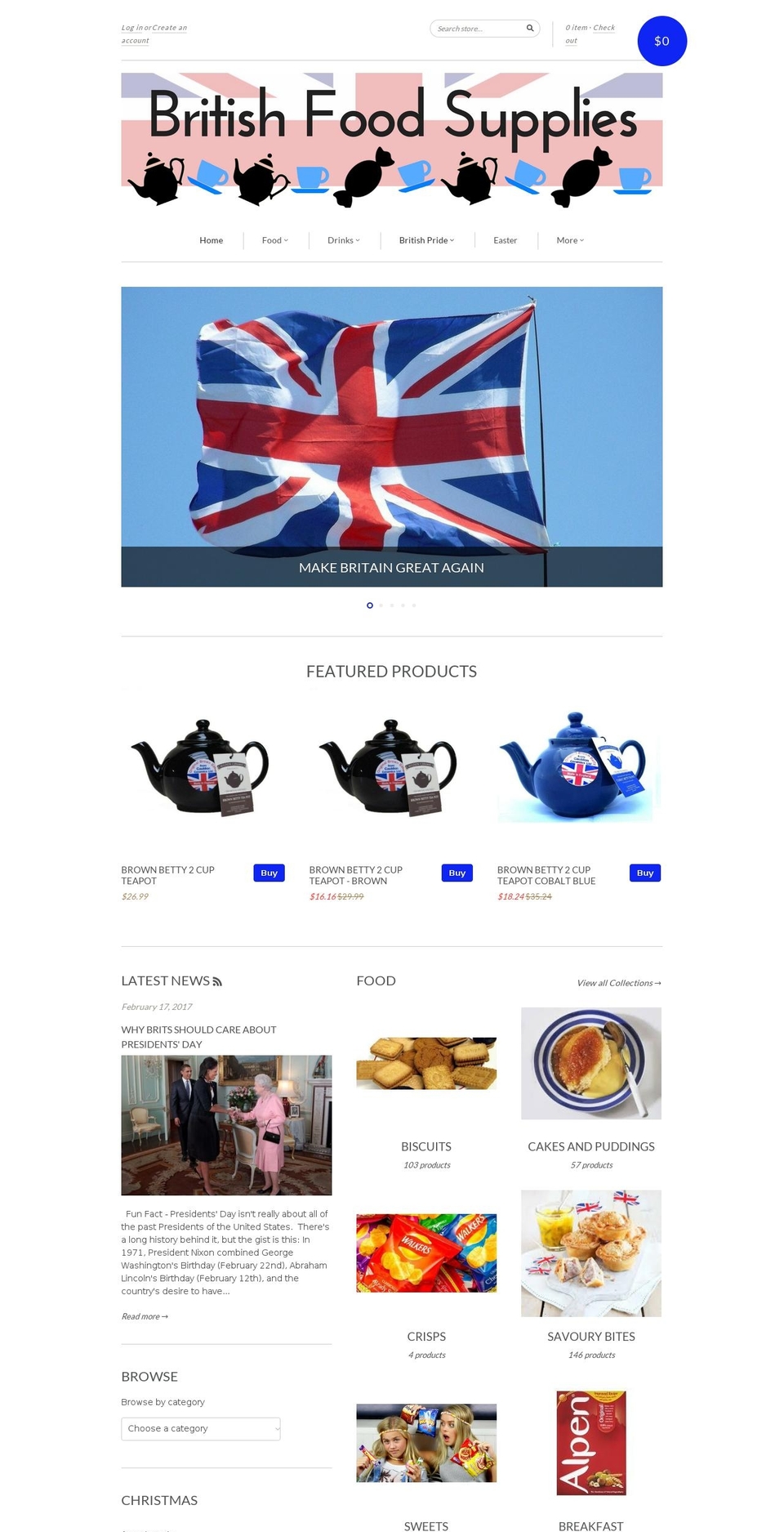 Avone Shopify theme site example britishfoodsupplies.com