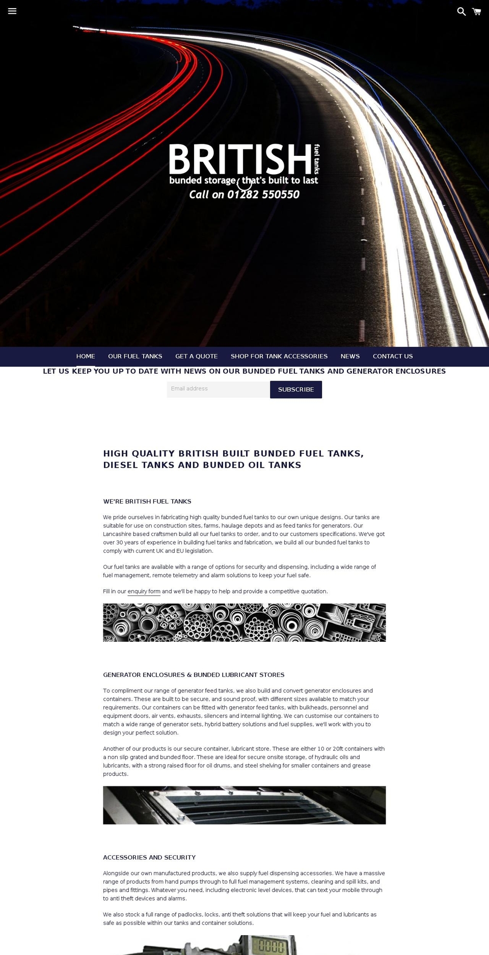 britishfueltanks.com shopify website screenshot