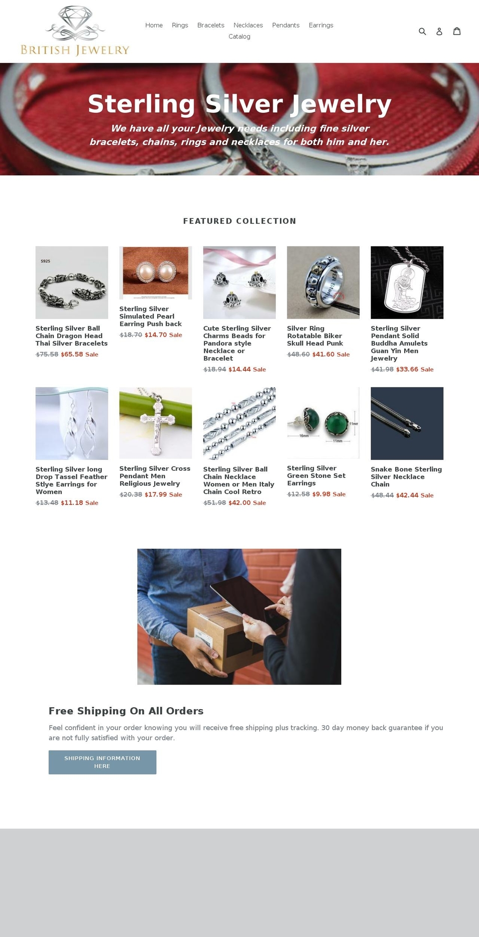 britishjewelry.com — Shopify storefront screenshot