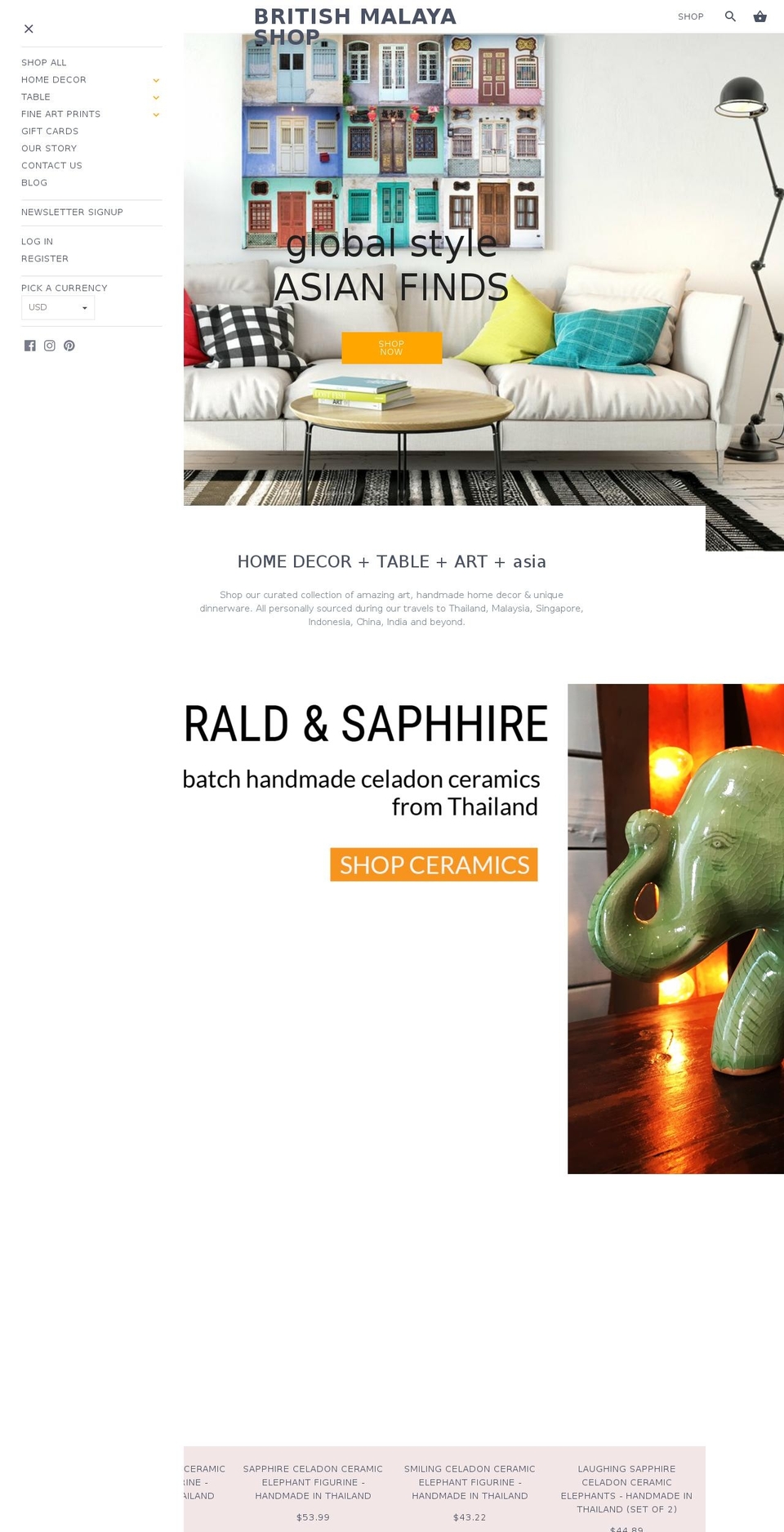 britishmalay.com shopify website screenshot