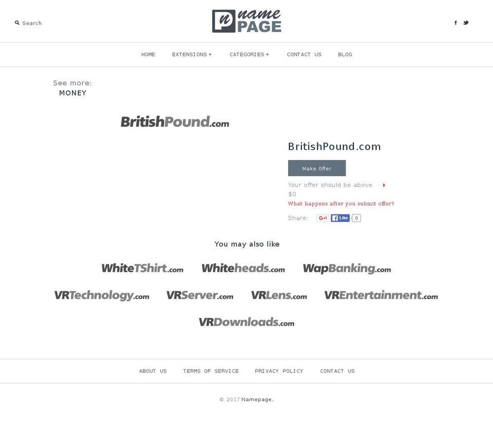 britishpound.com shopify website screenshot