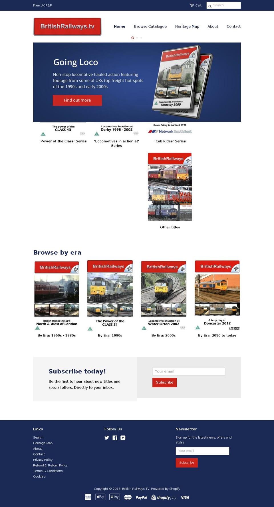 britishrailways.tv shopify website screenshot