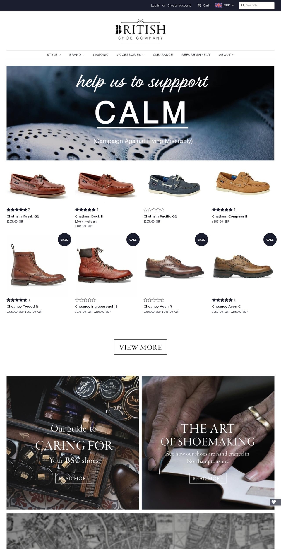 britishshoecompany.co.uk shopify website screenshot