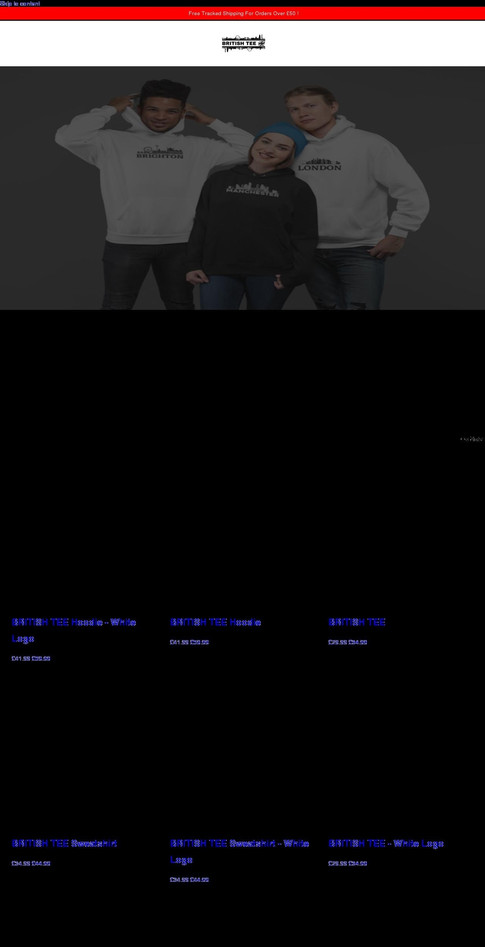 britishtee.com shopify website screenshot