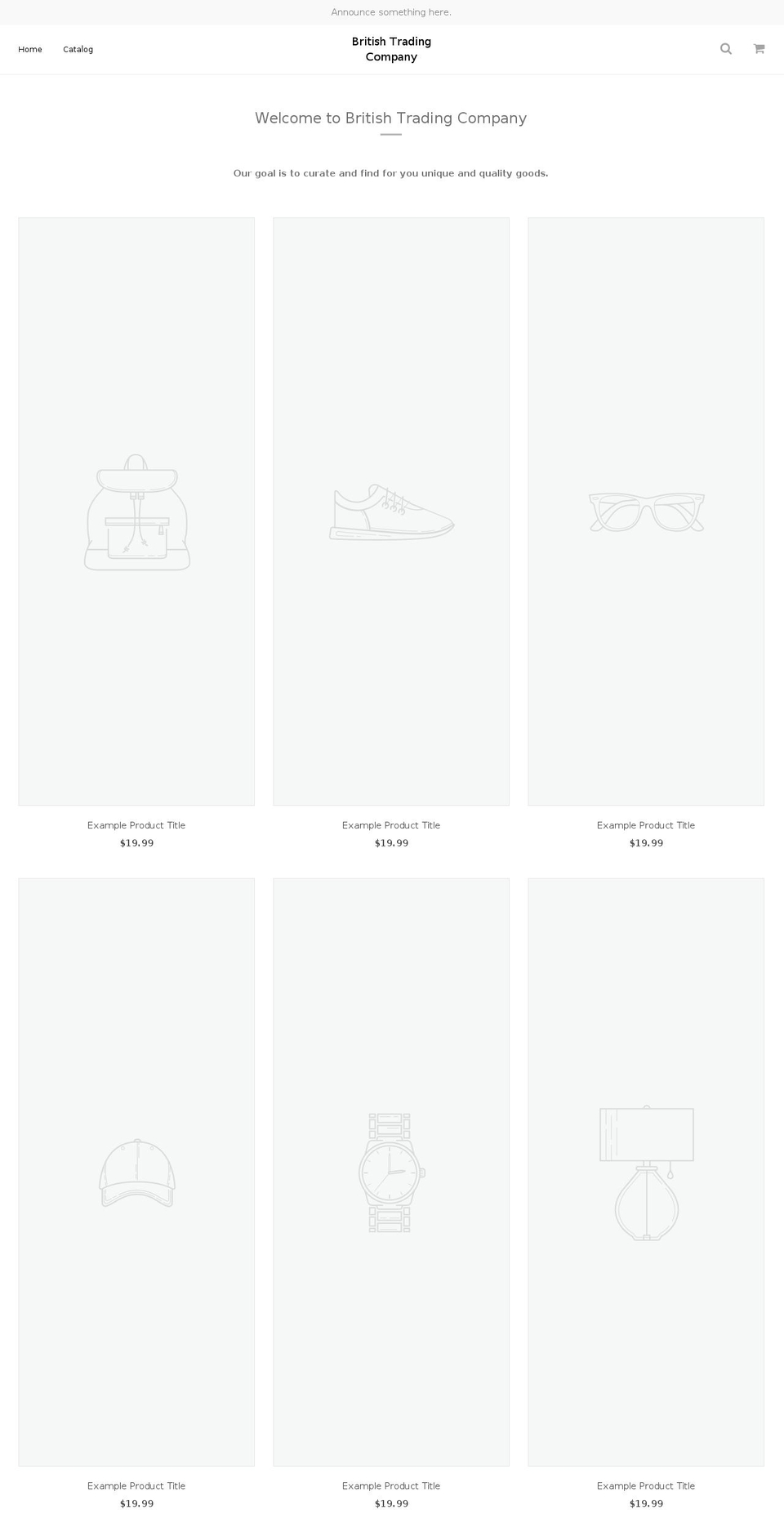 britishtradingcompany.com shopify website screenshot