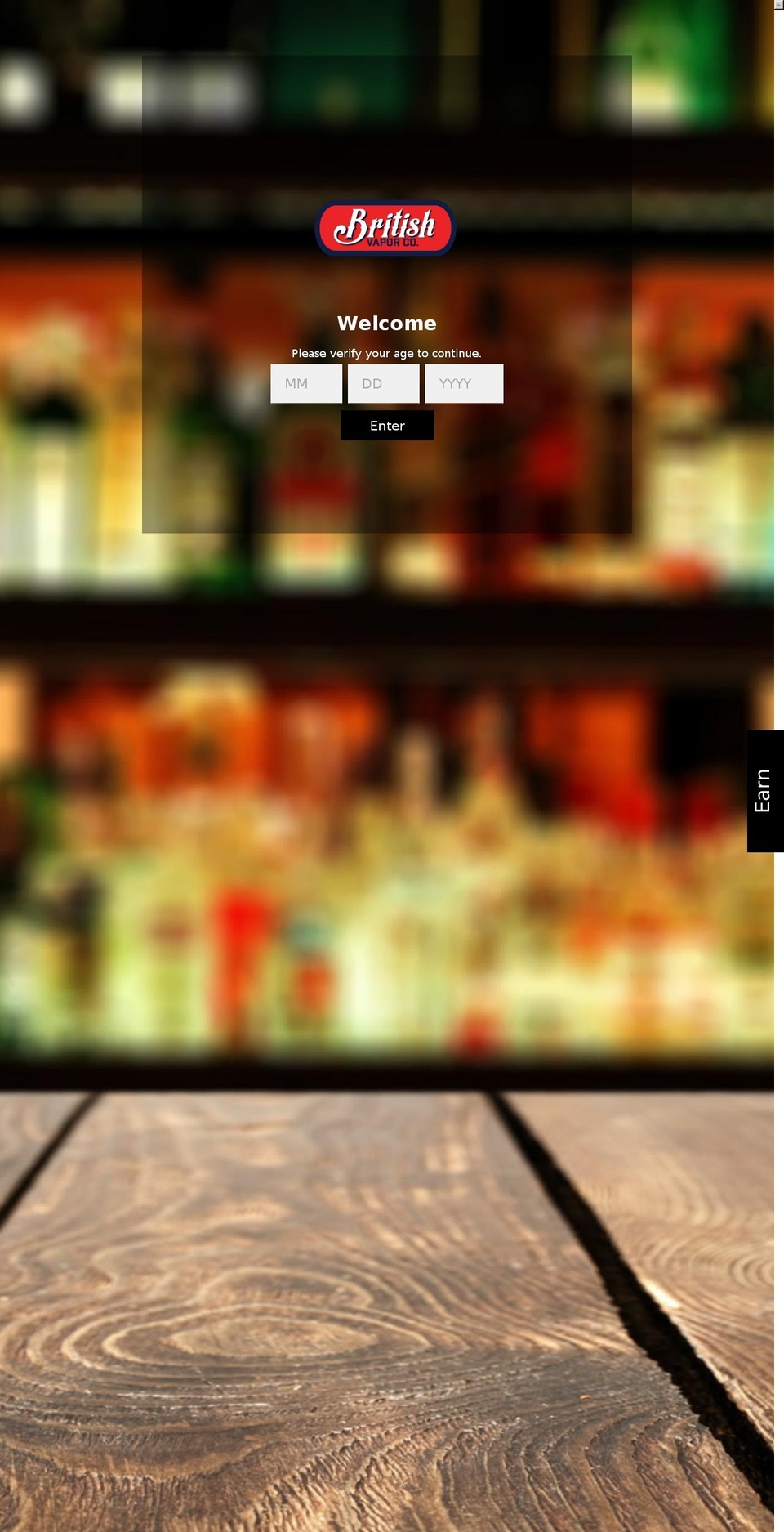 britishvapor.com shopify website screenshot