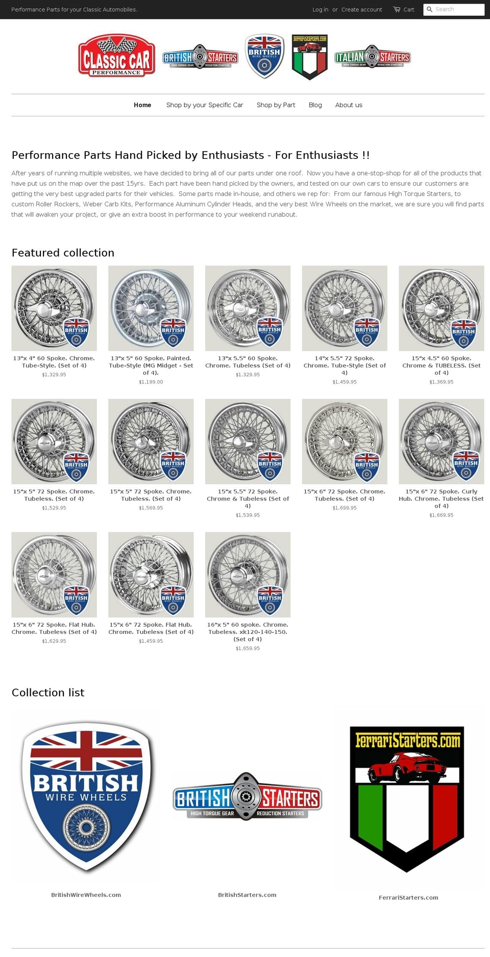 britishwirewheels.com shopify website screenshot