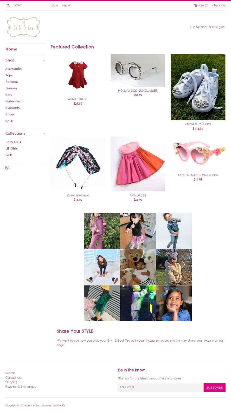 brittandboo.com — Shopify storefront screenshot