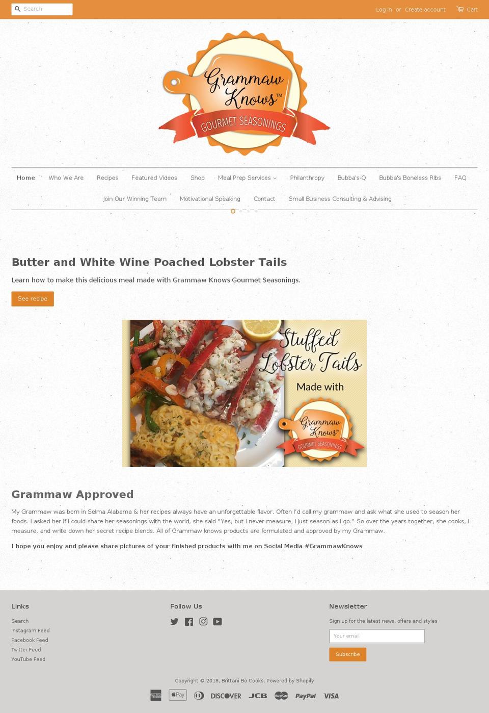brittanibocooks.com — Shopify storefront screenshot