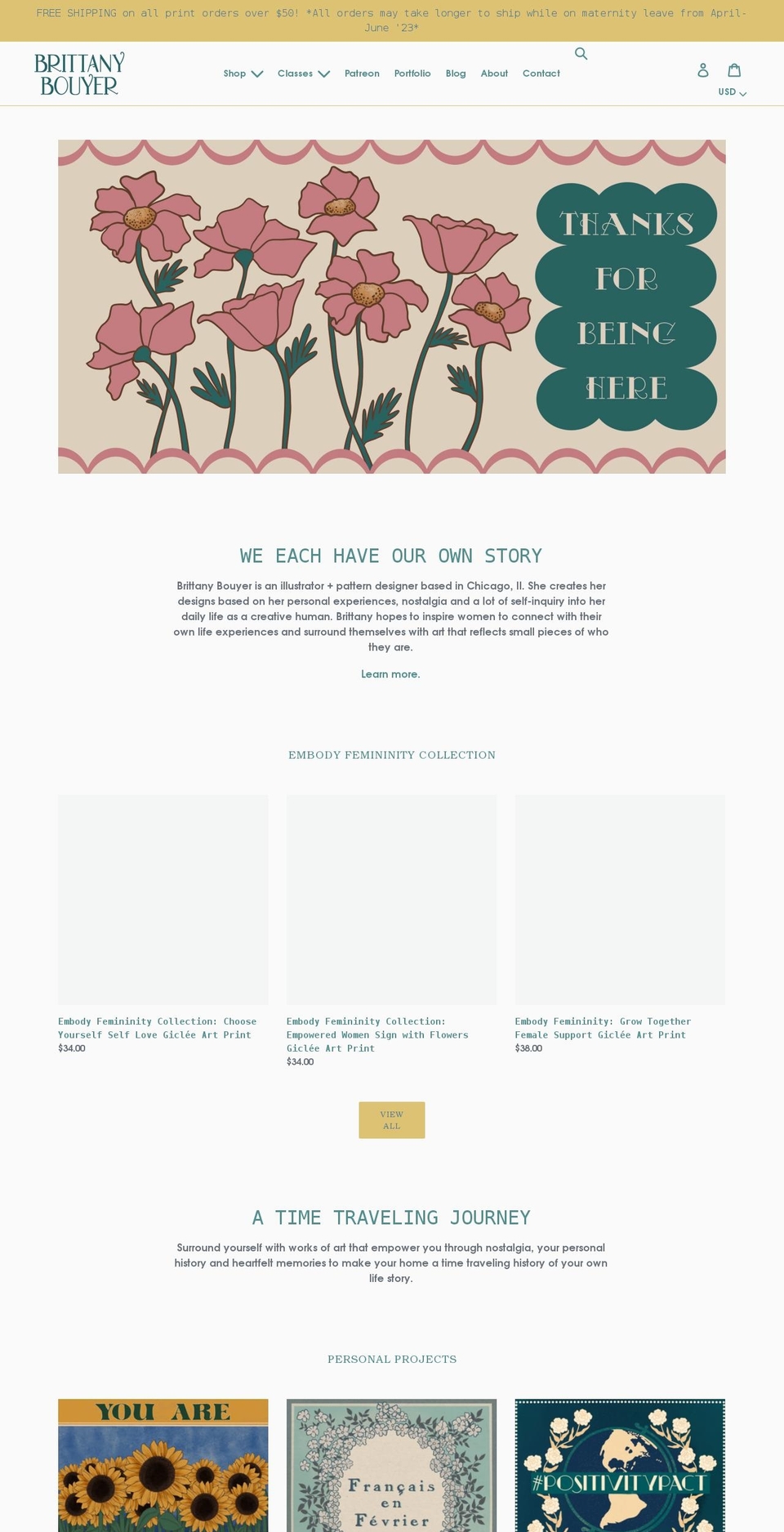 brittanybouyer.com shopify website screenshot