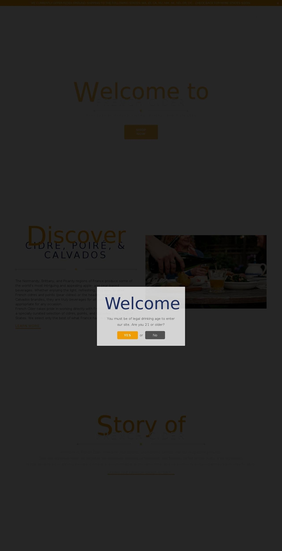 brittanycider.com — Shopify storefront screenshot