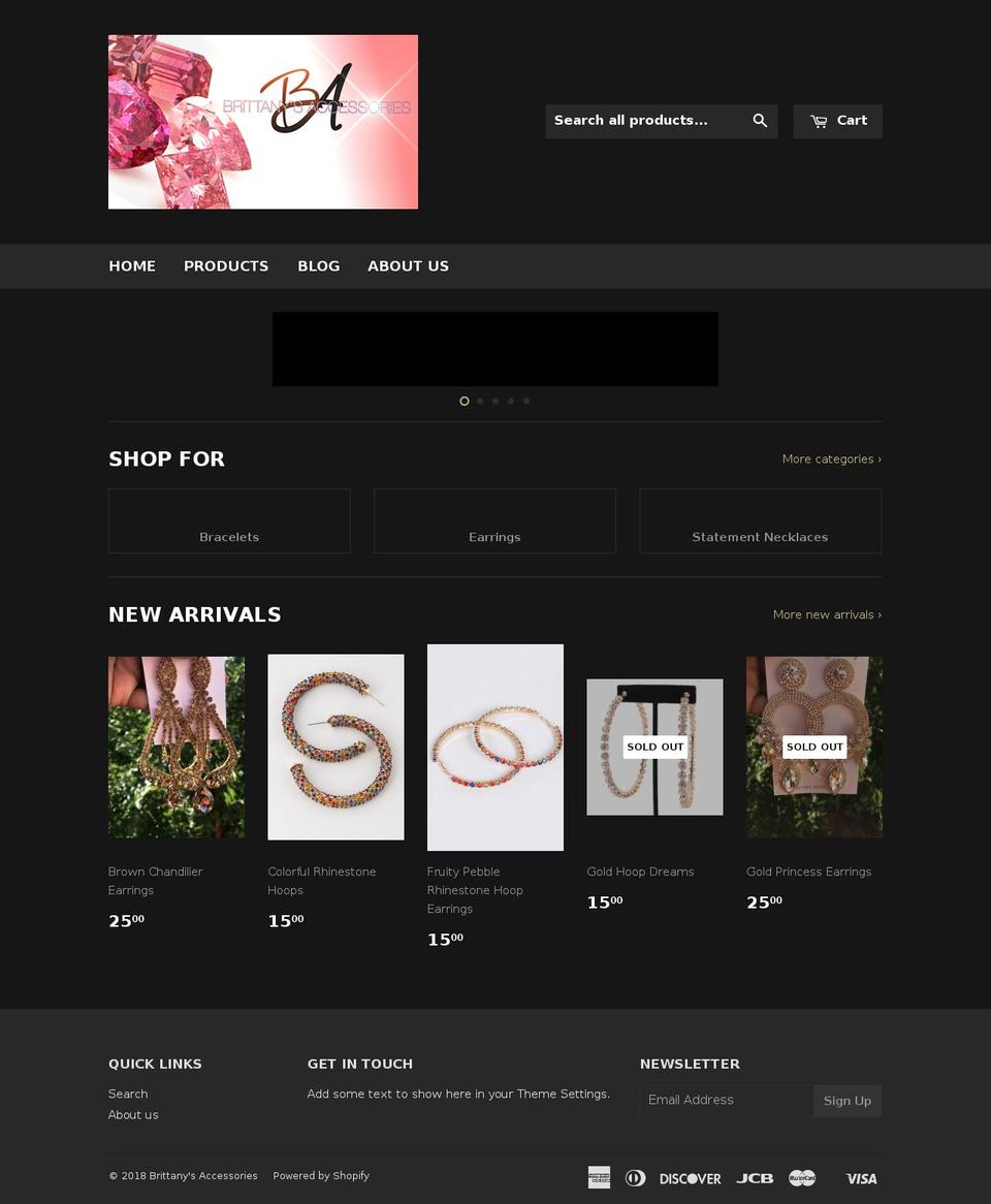 brittanysaccessories.net shopify website screenshot