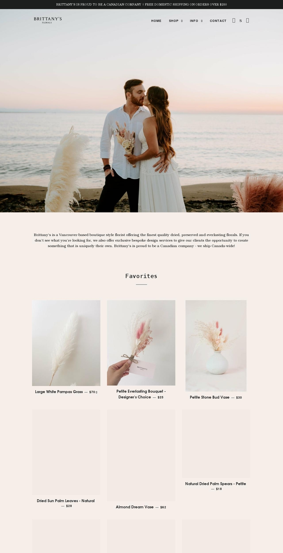 brittanysflorals.com shopify website screenshot