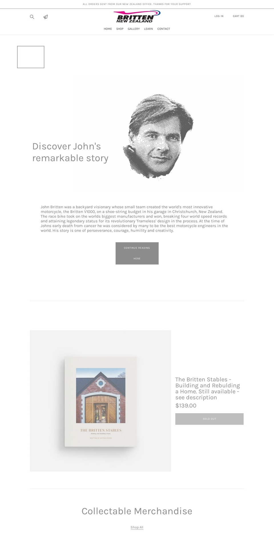 britten.co.nz shopify website screenshot