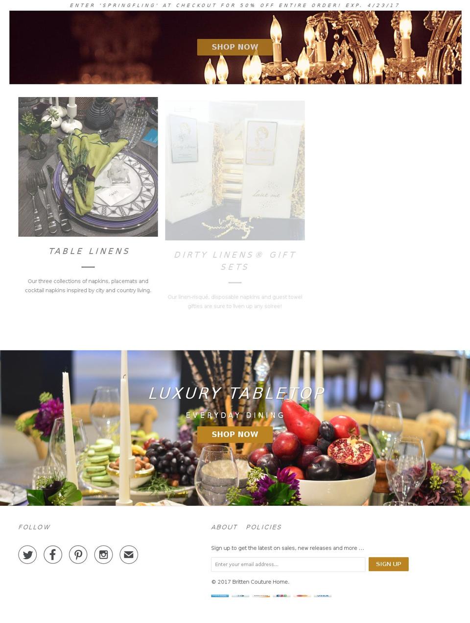 Live Shopify theme site example brittencouturehome.com