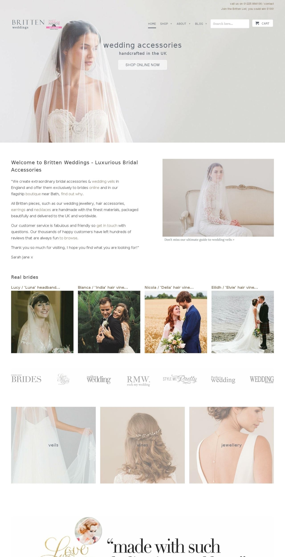 brittenweddings.biz shopify website screenshot