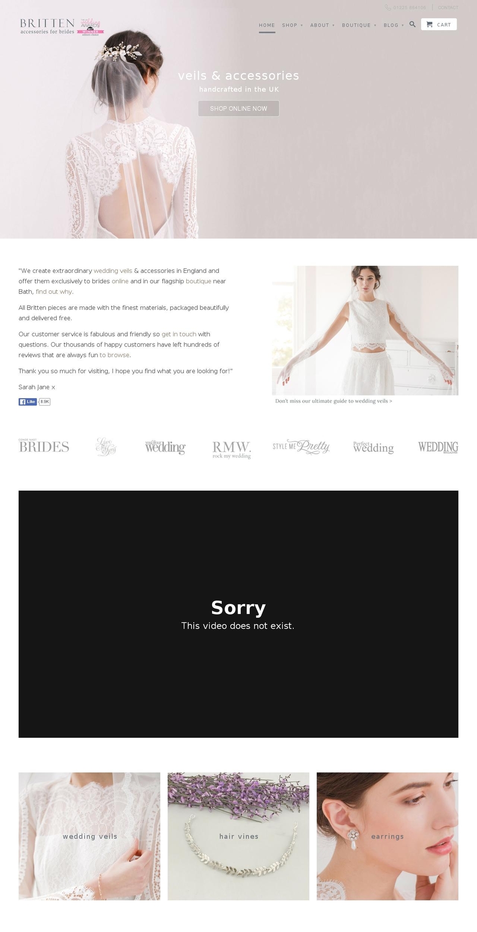 brittenweddings.net shopify website screenshot