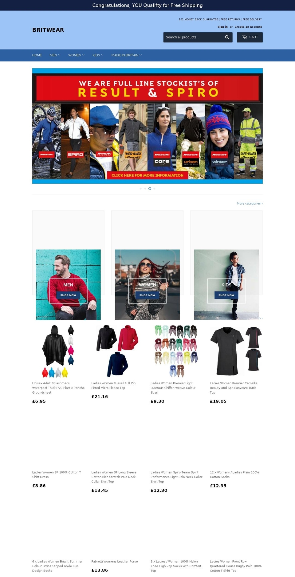 britwear.co.uk shopify website screenshot