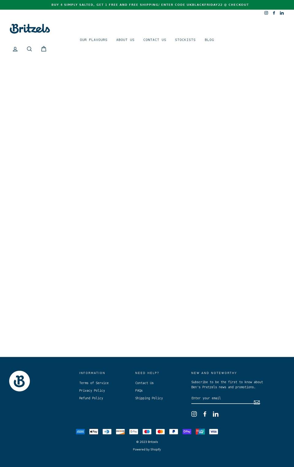 britzels.com shopify website screenshot