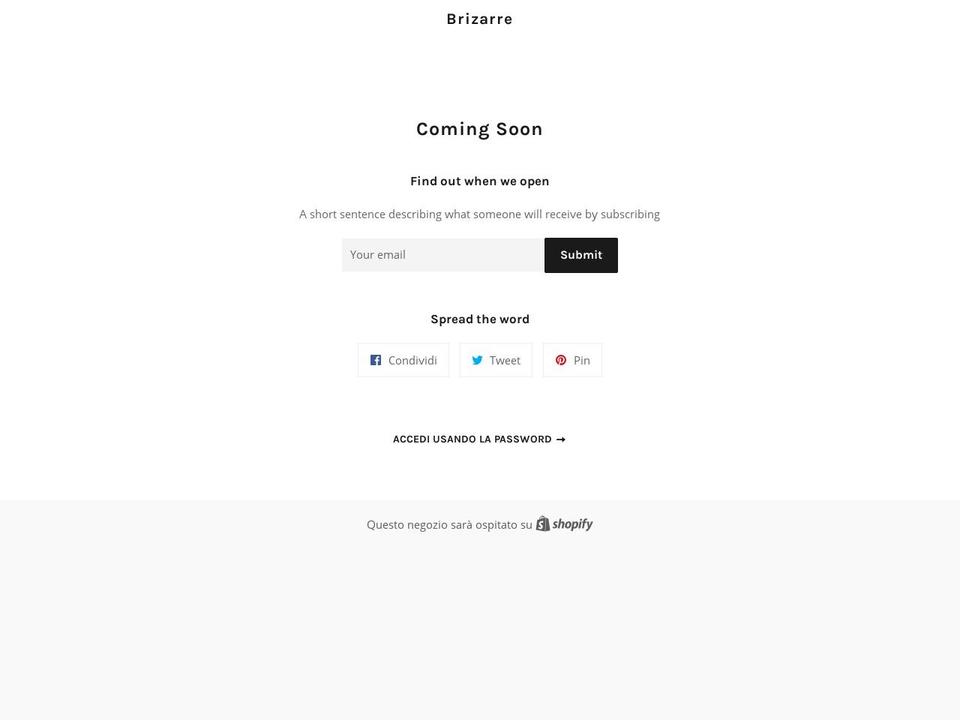 brizarre.com — Shopify storefront screenshot