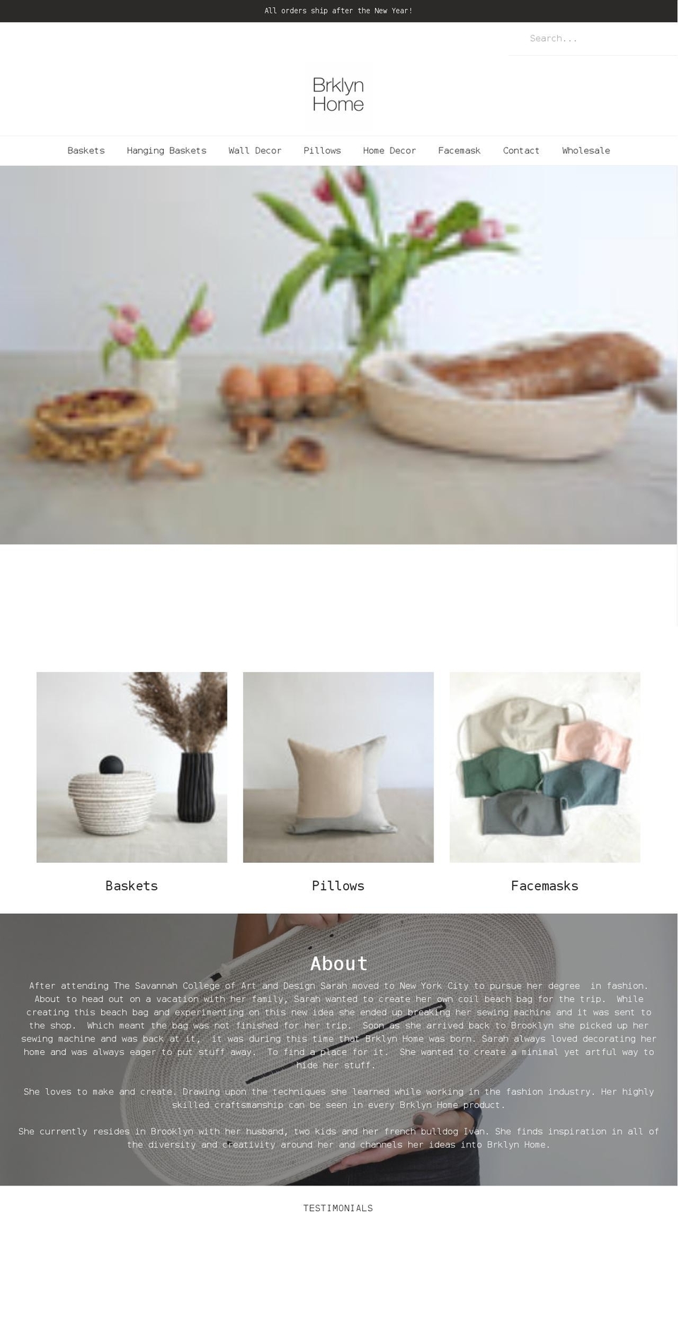 brklynhome.com — Shopify storefront screenshot