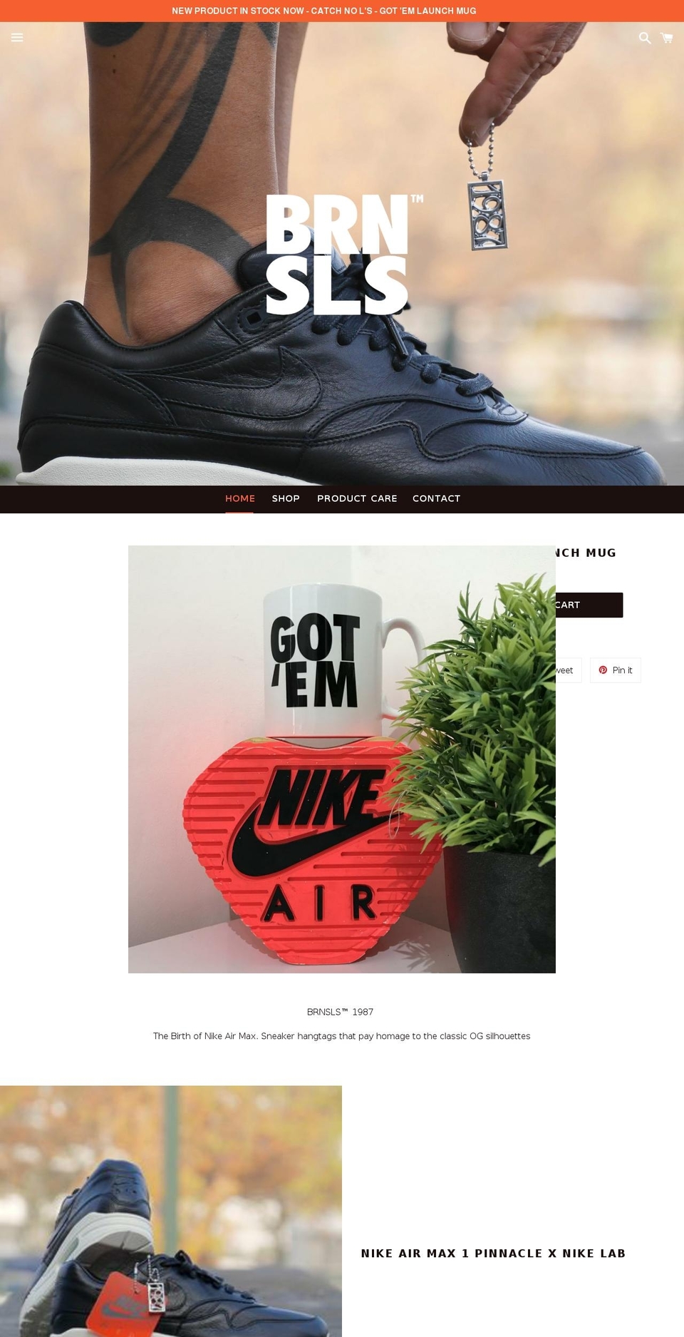 brnsls.com — Shopify storefront screenshot