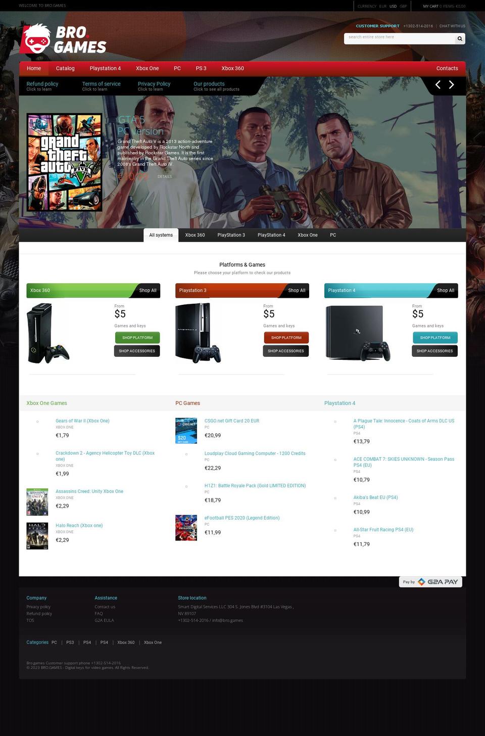 bro.games shopify website screenshot