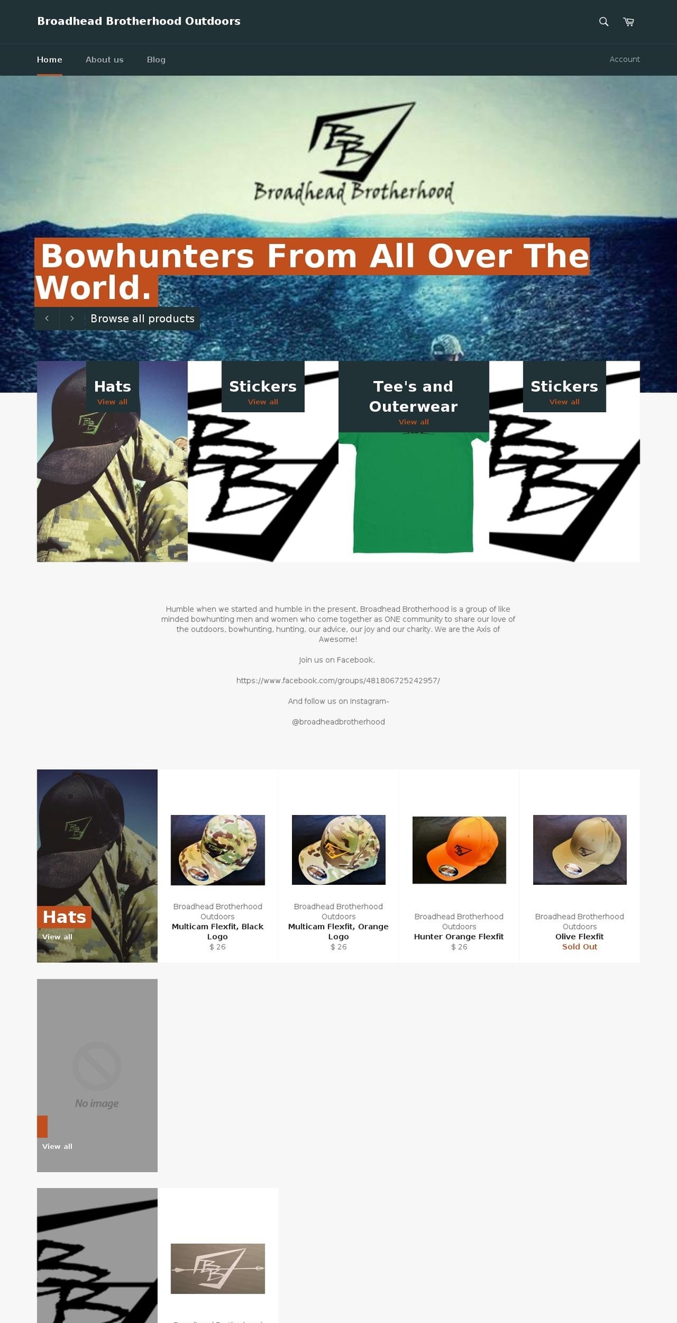 broadheadbrotherhood.org shopify website screenshot