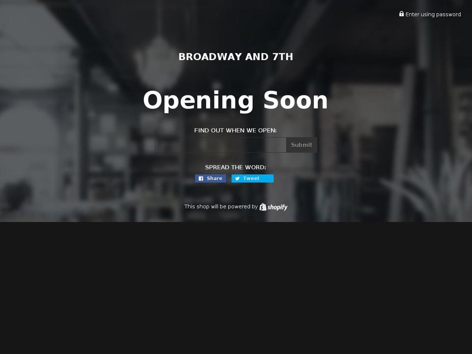 broadwayand7th.com shopify website screenshot
