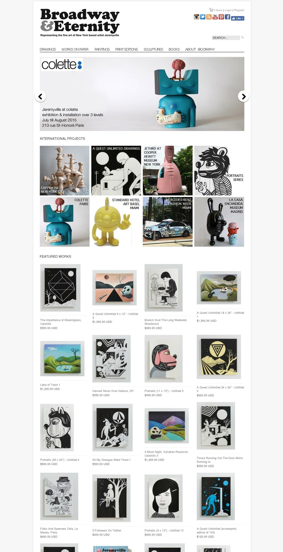 broadwayandeternity.com — Shopify storefront screenshot