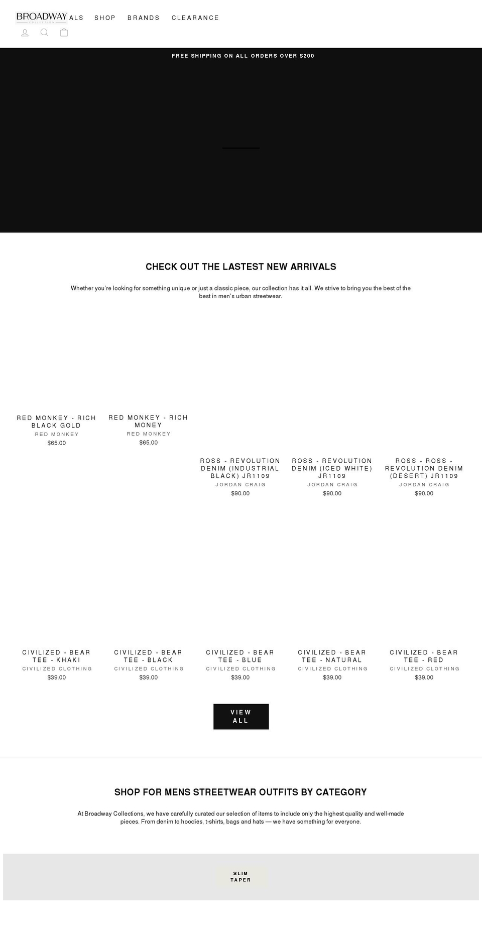 broadwaycollections.com shopify website screenshot