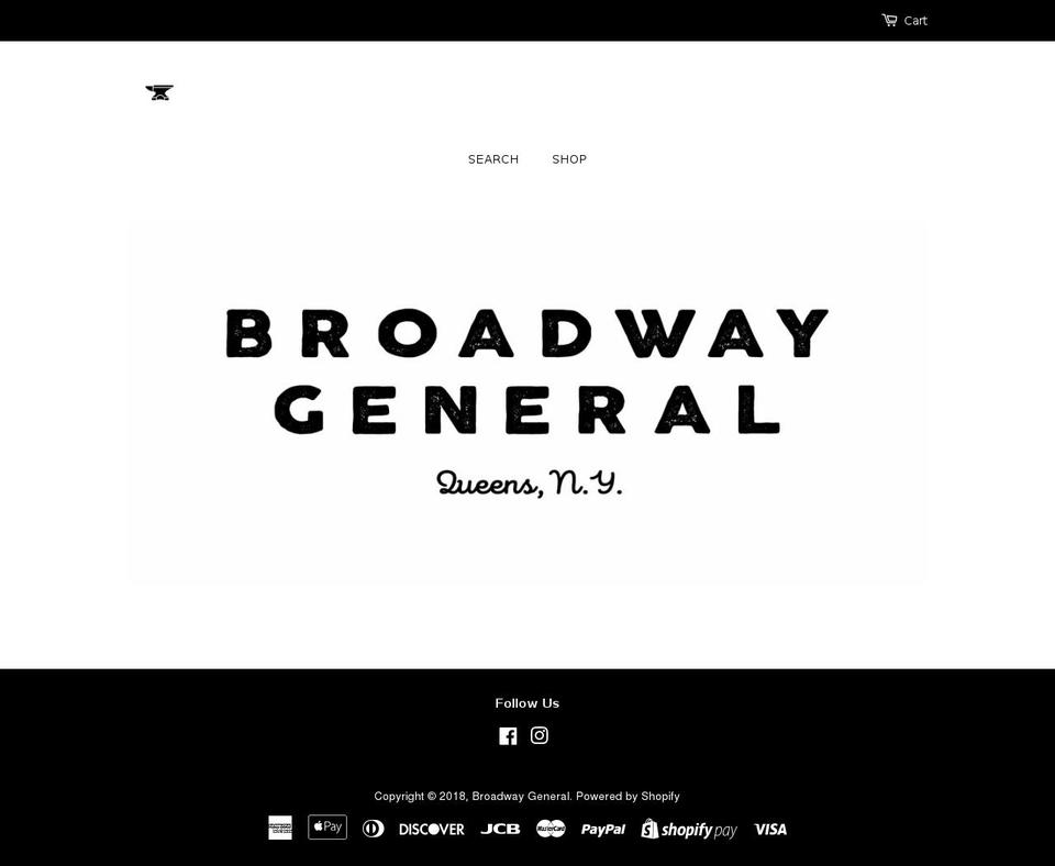 broadwaygeneral.com — Shopify storefront screenshot