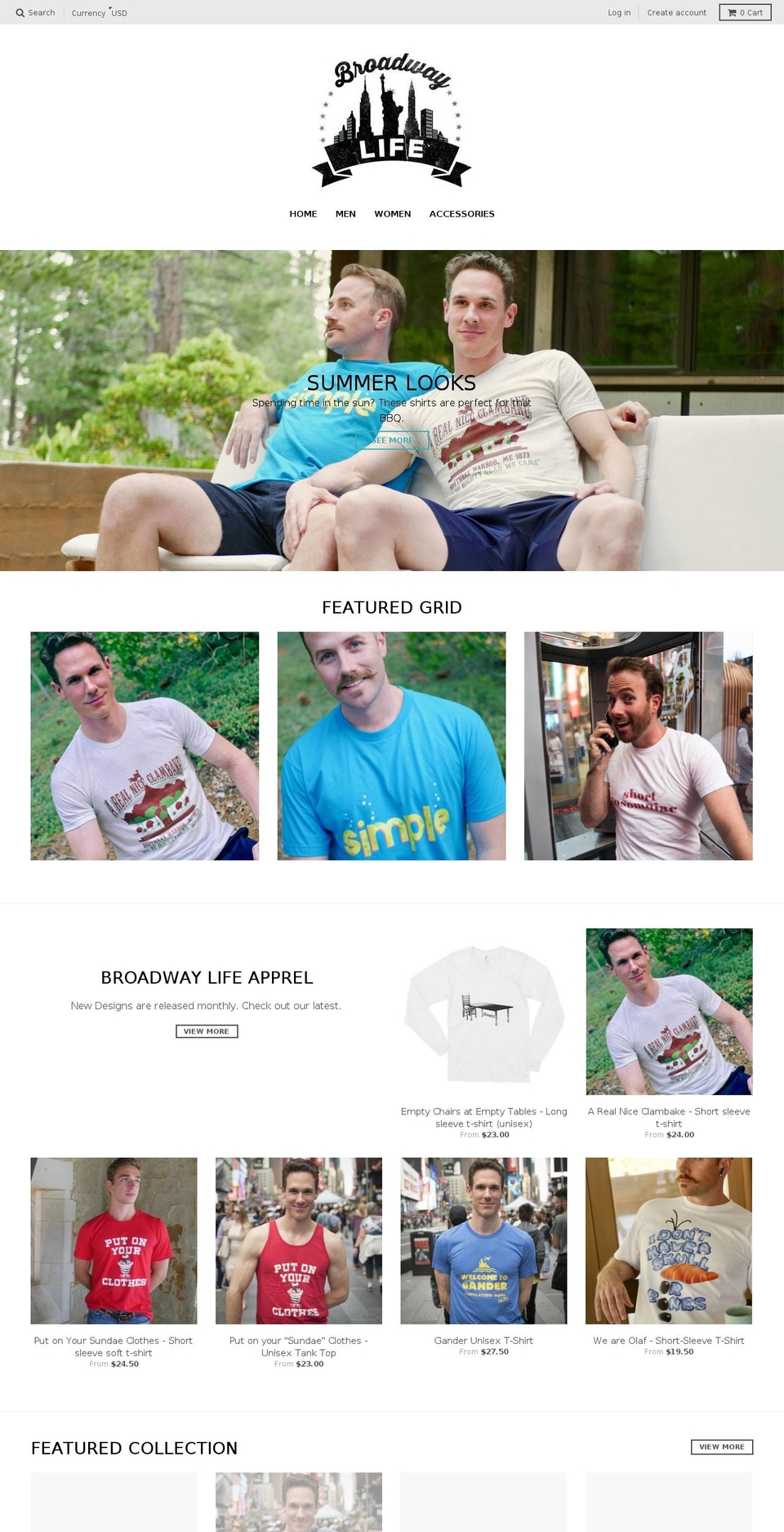 broadwaylifeapparel.com — Shopify storefront screenshot