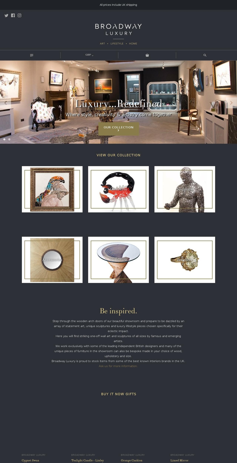 broadwayluxury.com — Shopify storefront screenshot