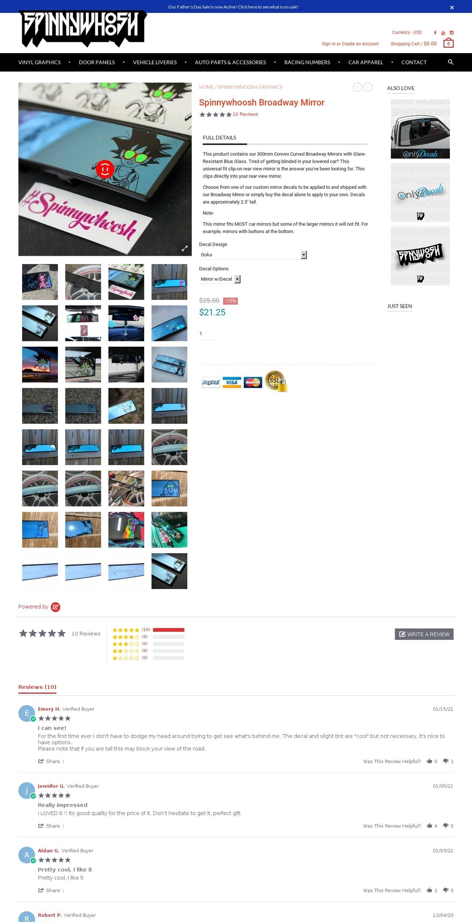 broadwaymirror.com — Shopify storefront screenshot