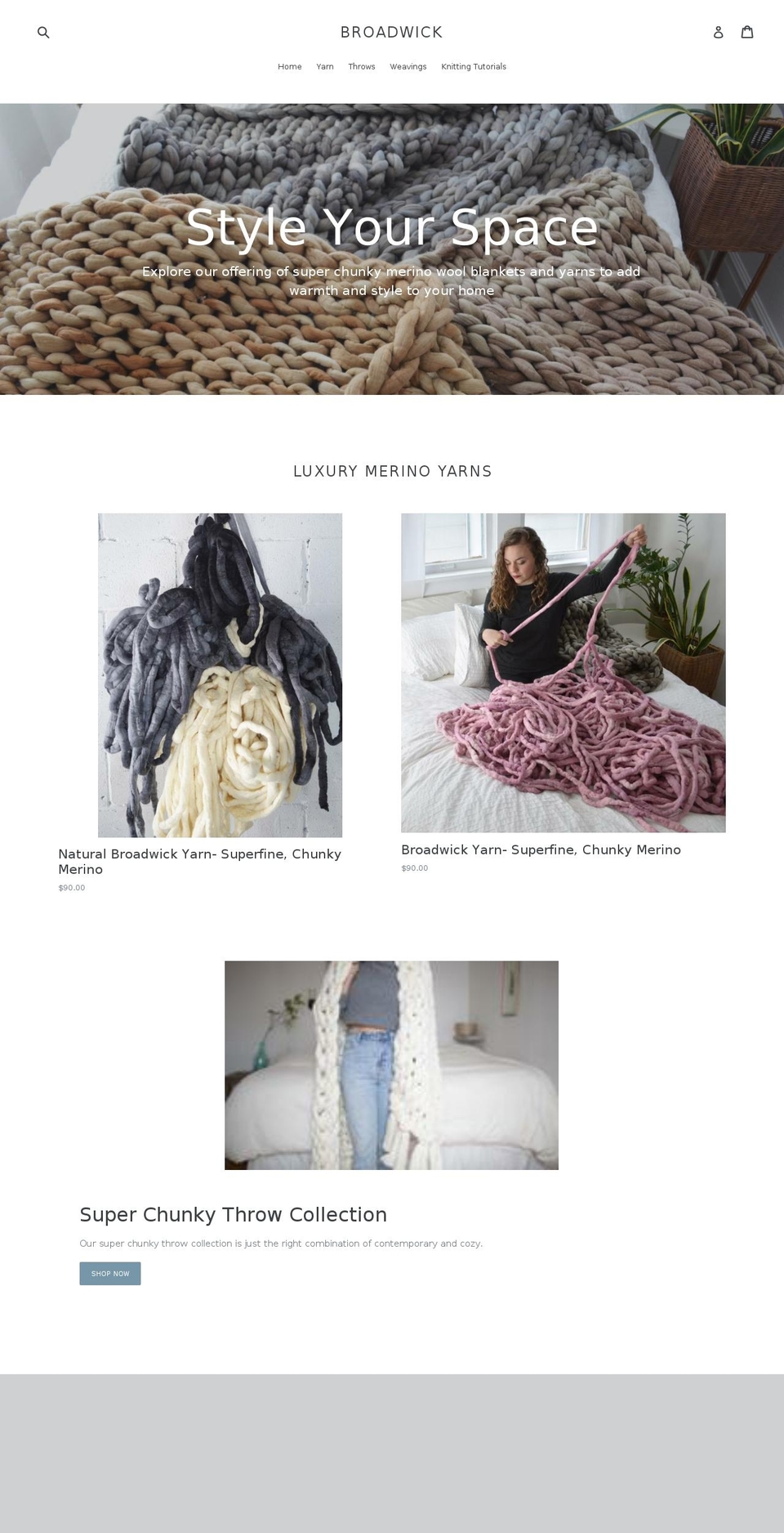 broadwickfibers.com shopify website screenshot