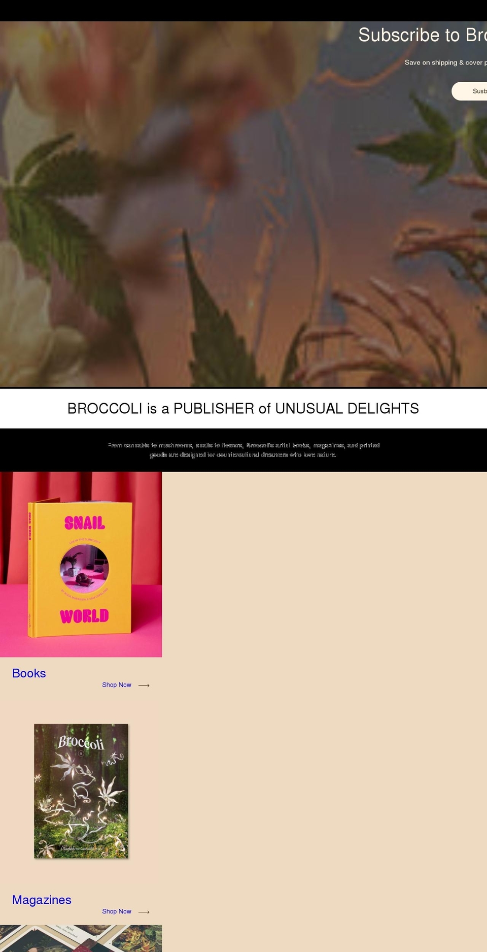 Broccoli Shopify theme site example broccolimag.com