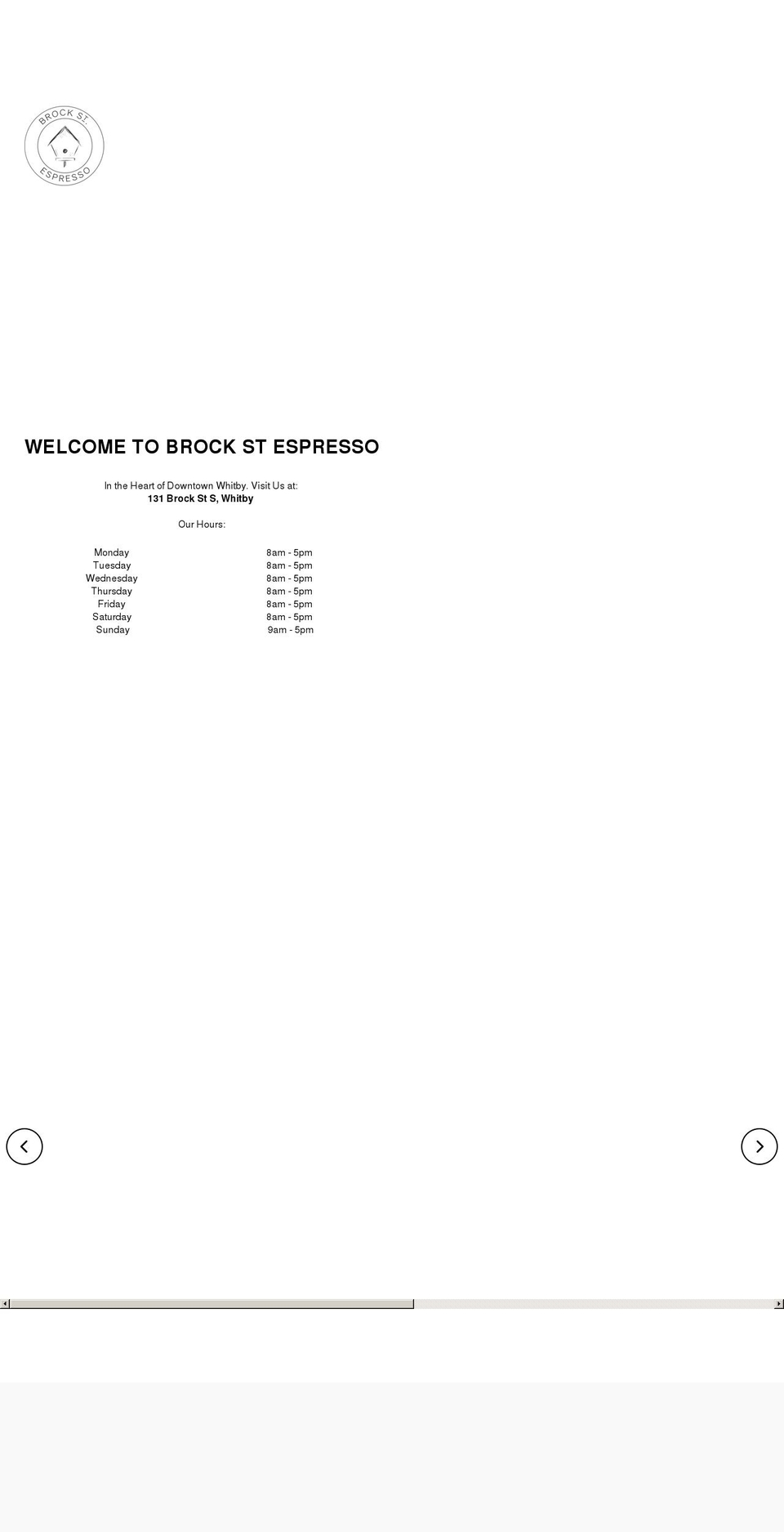 brockstespresso.ca shopify website screenshot