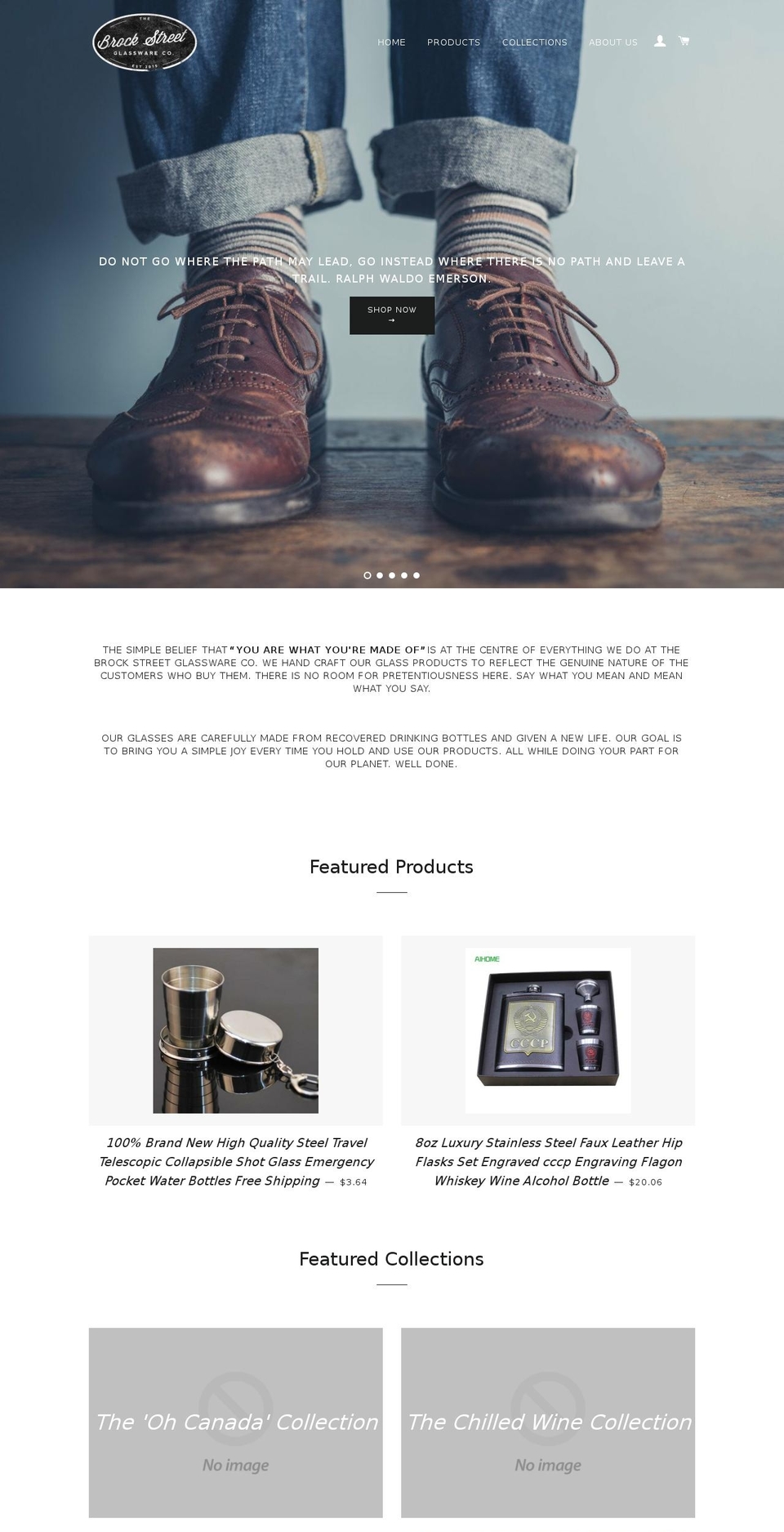 brockstreetglasscompany.com — Shopify storefront screenshot