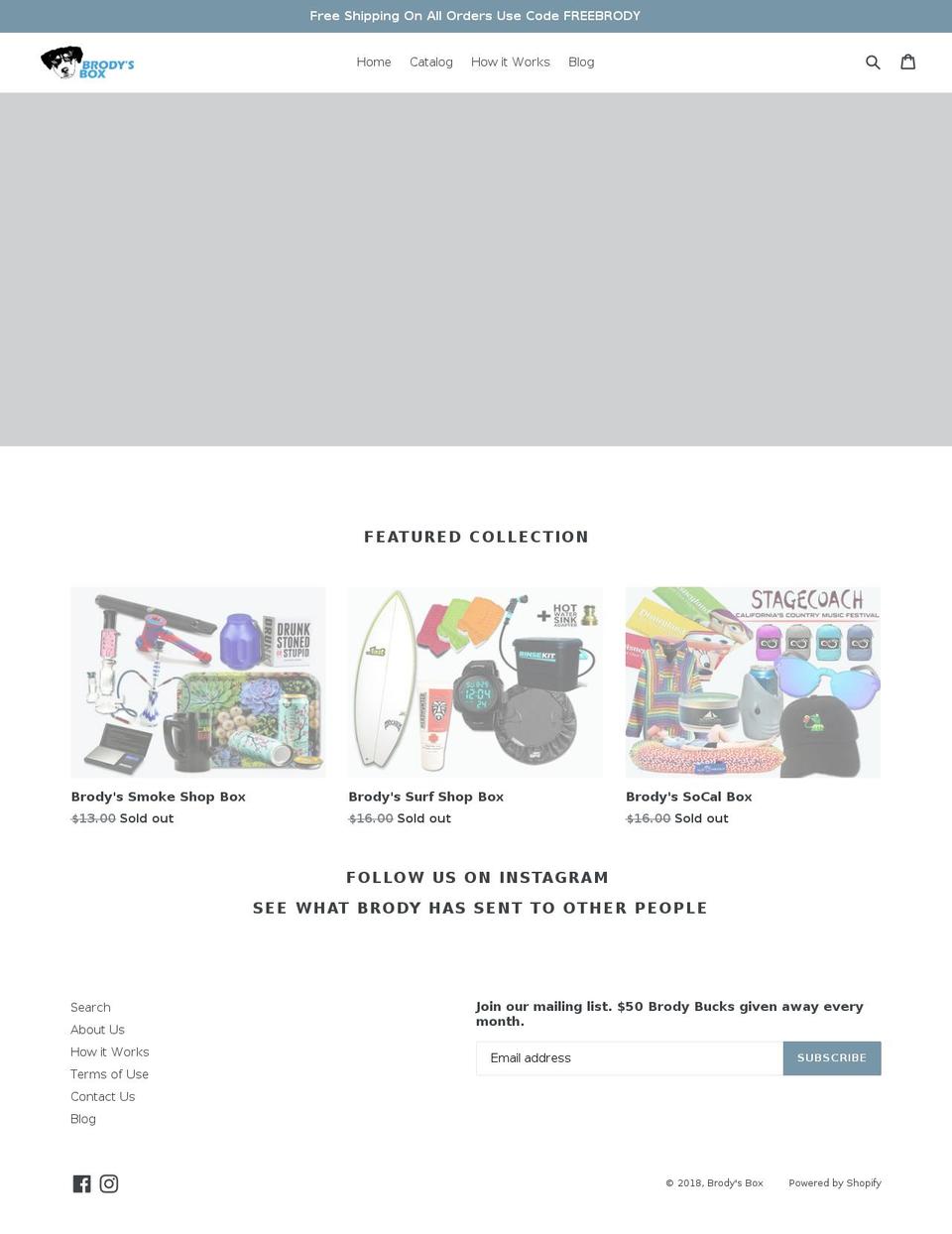 brodysbox.com shopify website screenshot