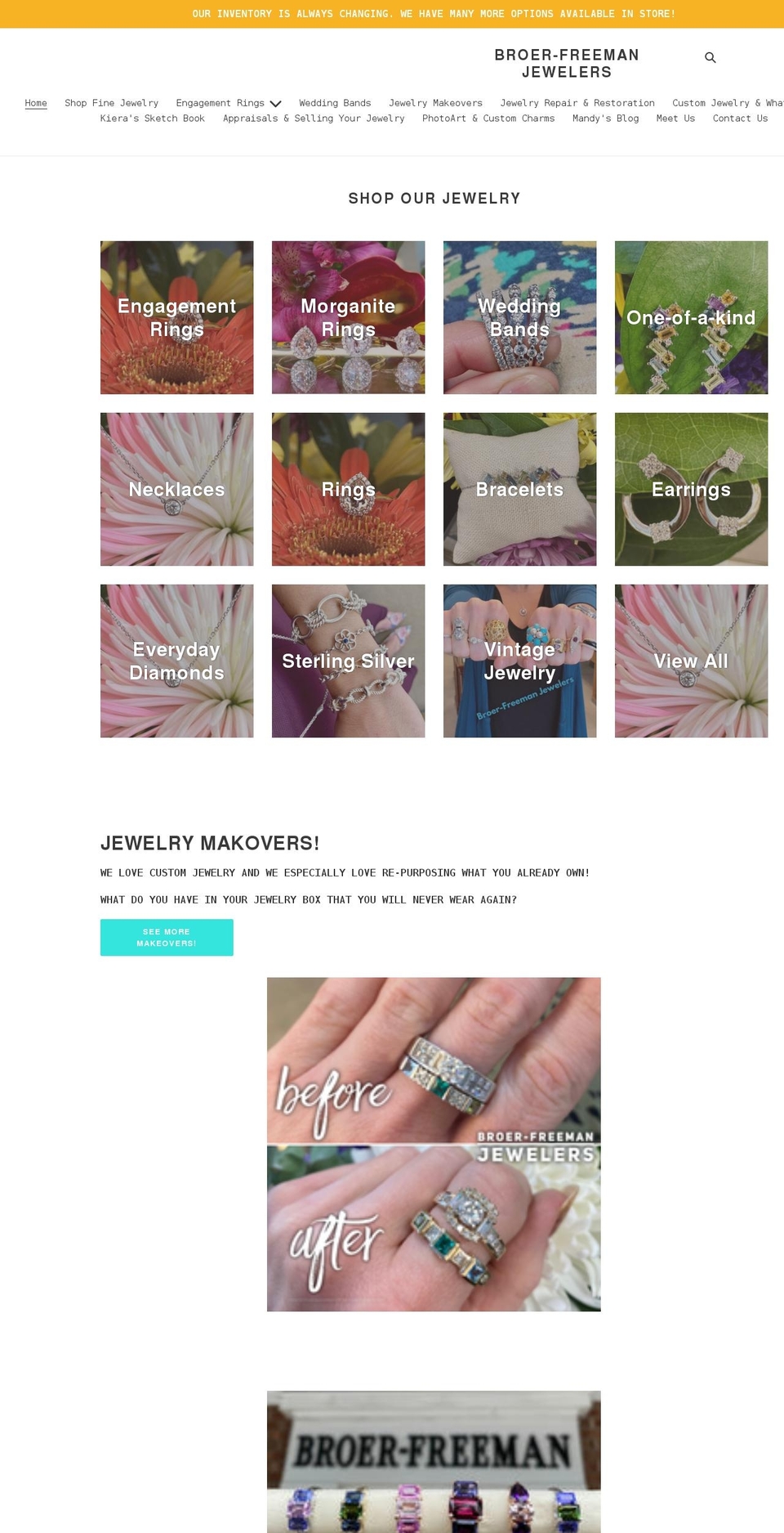 broerfreemanjewelers.com shopify website screenshot