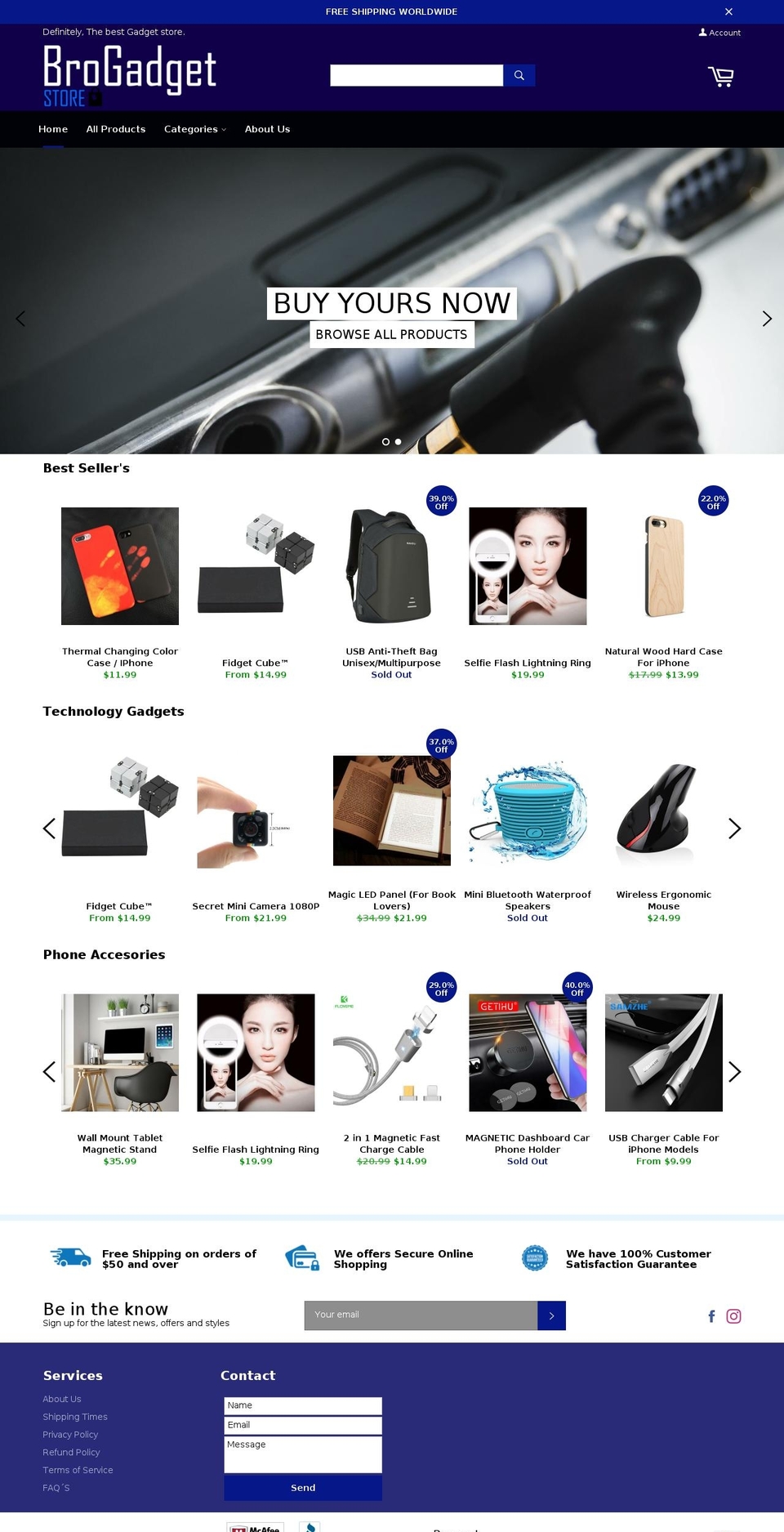 proshopify Shopify theme site example brogadget.com