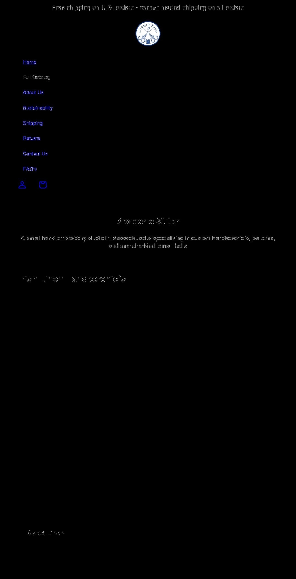 broideriestitch.com shopify website screenshot