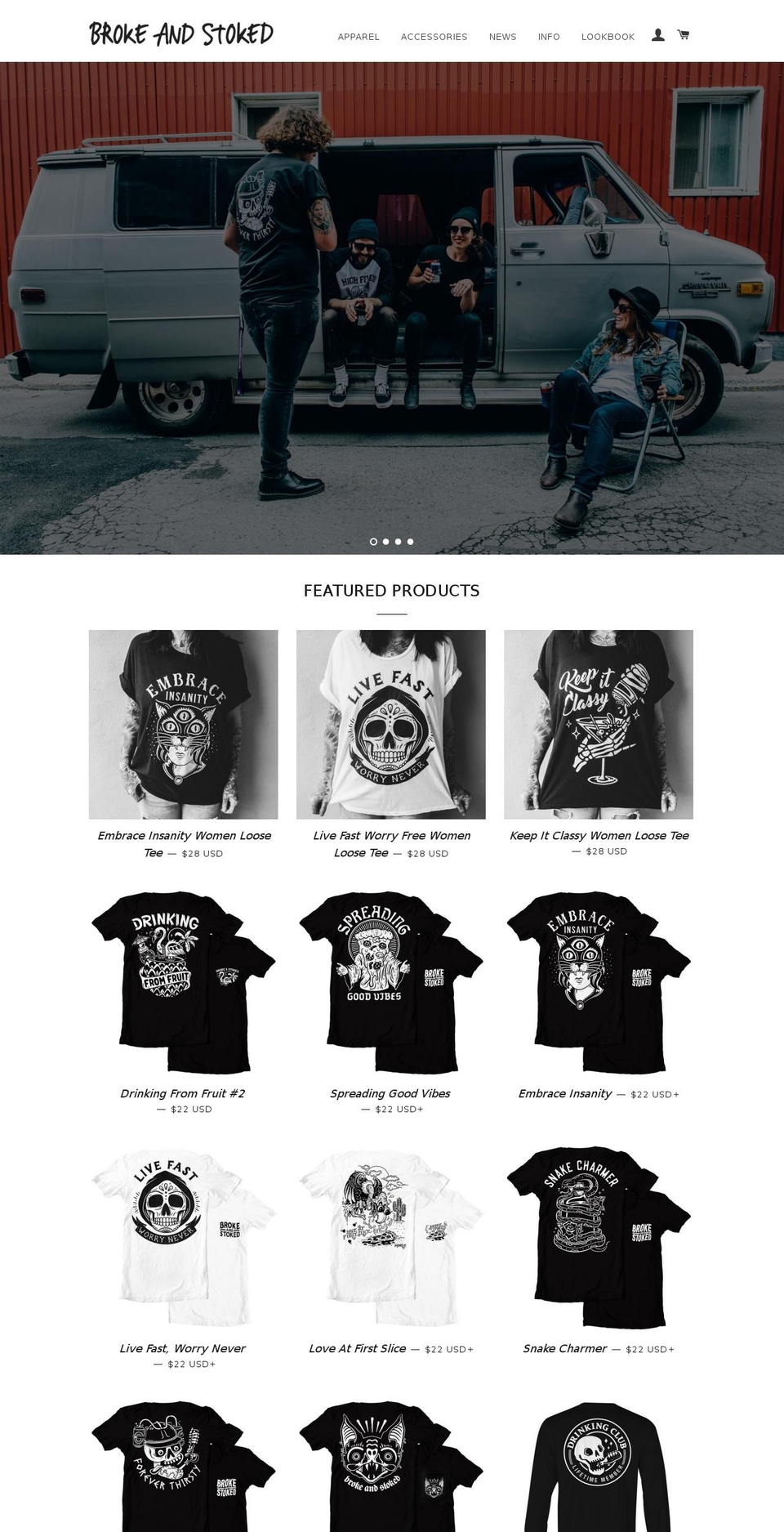 brokeandstokedco.com shopify website screenshot