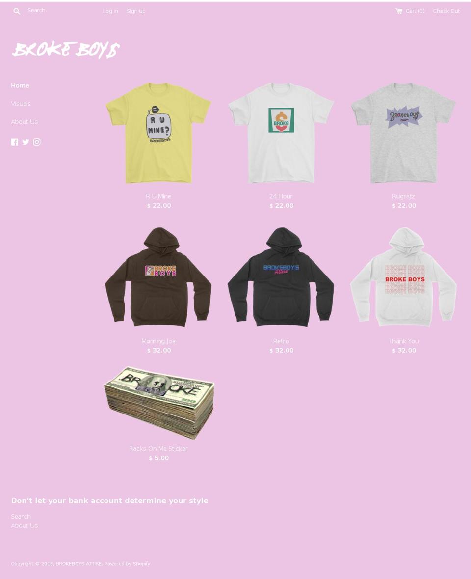 brokeboysattire.com — Shopify storefront screenshot