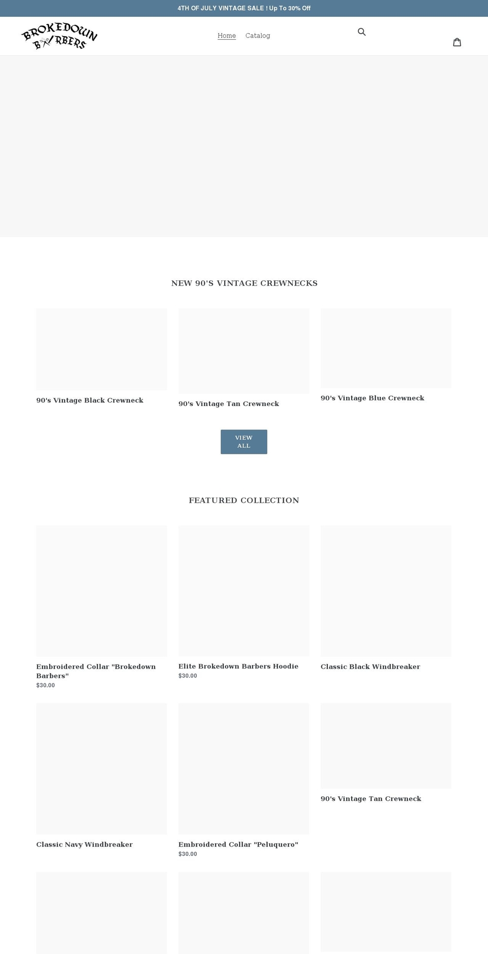 brokedownbarbers.com shopify website screenshot