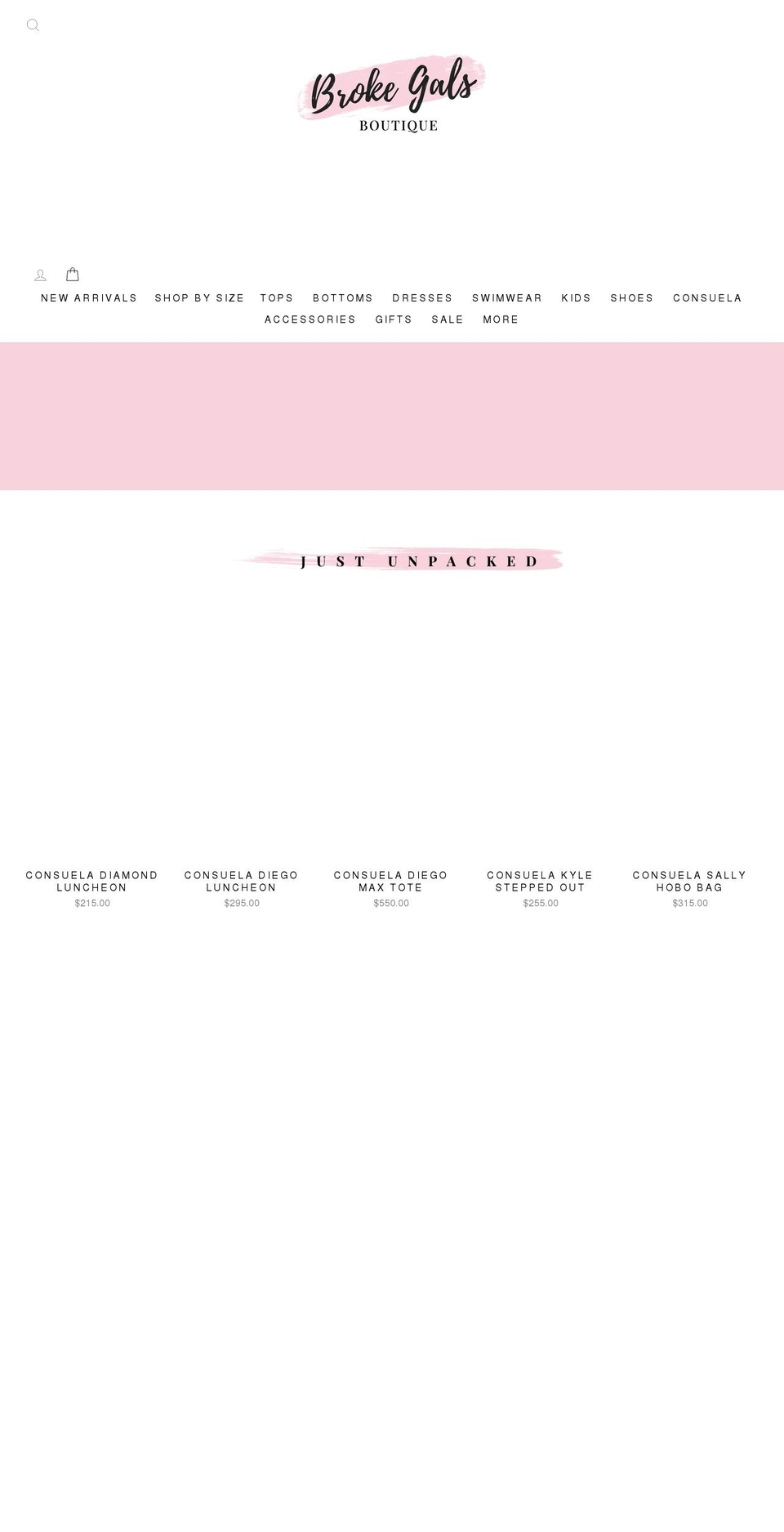 brokegalsboutique.com shopify website screenshot