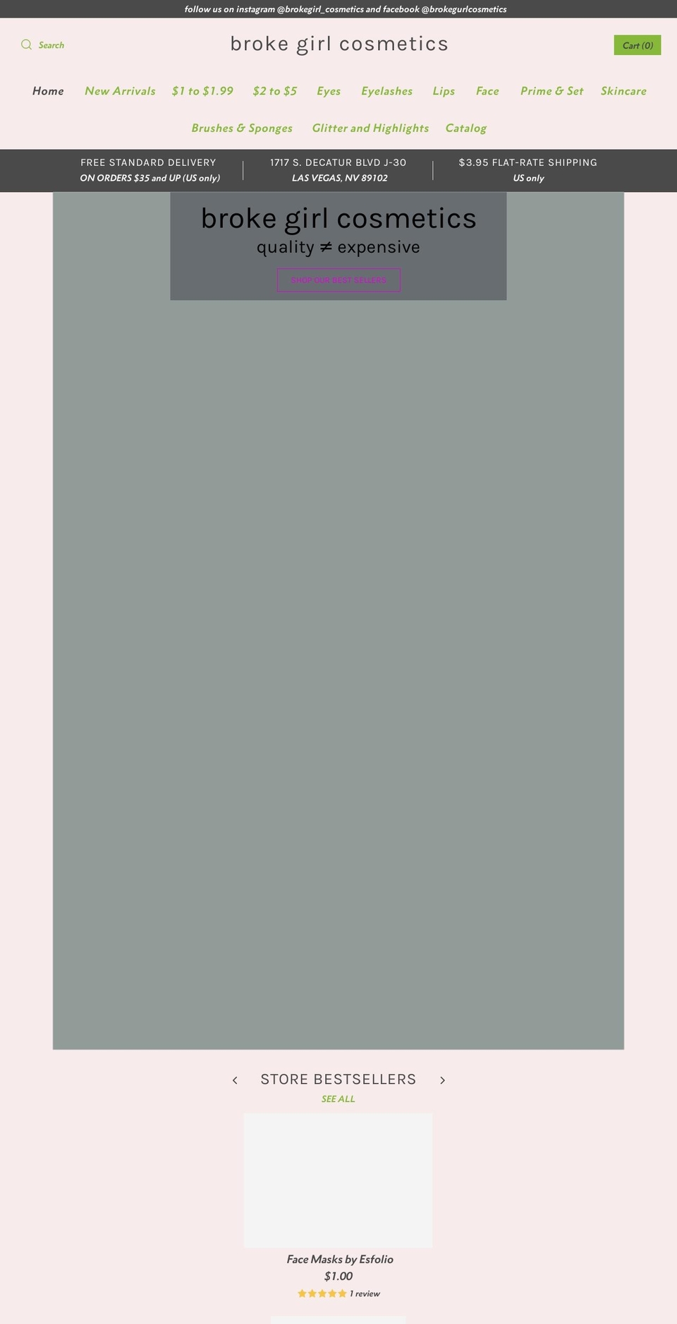 brokegirlcosmetics.com — Shopify storefront screenshot