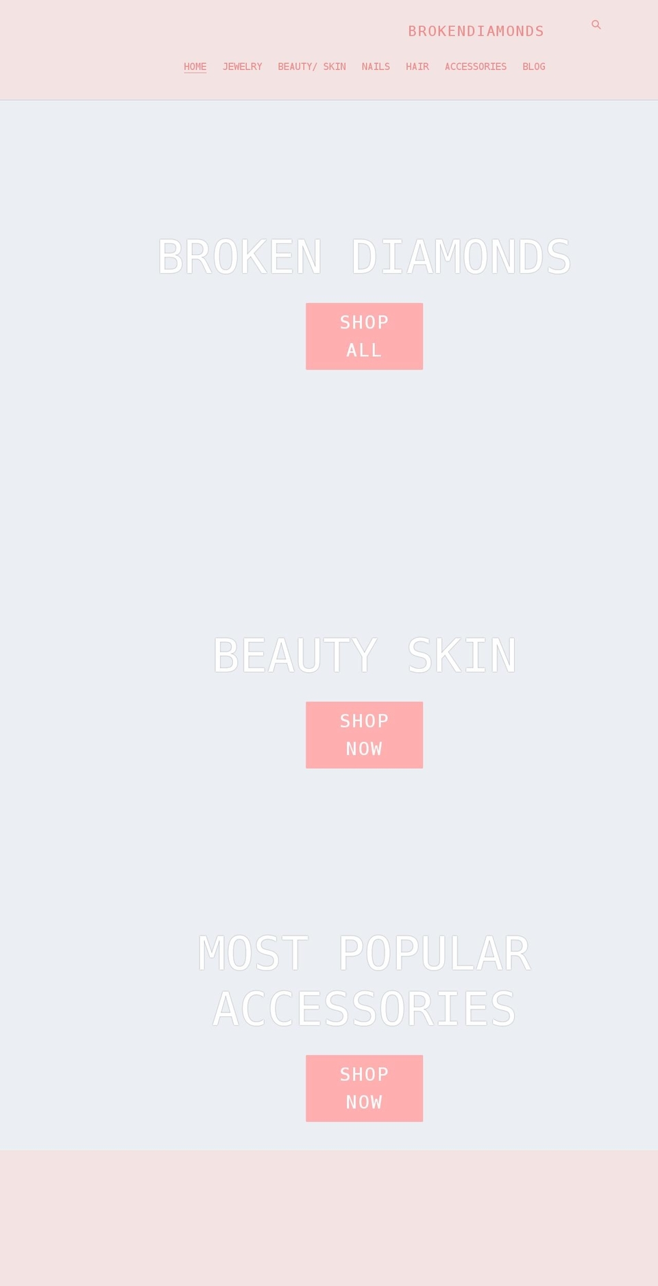 broken-diamonds.com shopify website screenshot